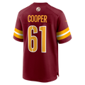 harde W.Commanders #61 Tyler Cooper Burgundy Team Game Jersey