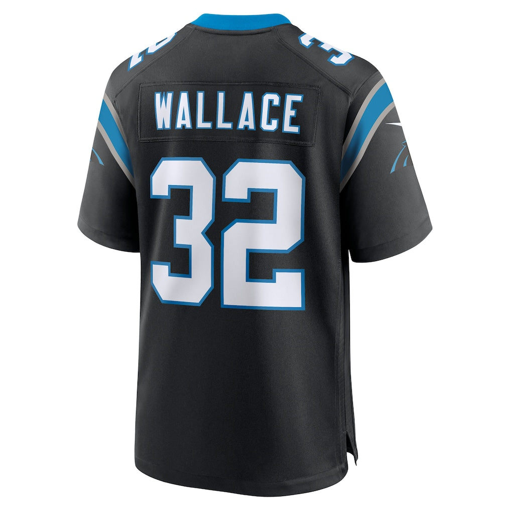 harde C.Panthers #32 Trevin Wallace Black Team Game Jersey