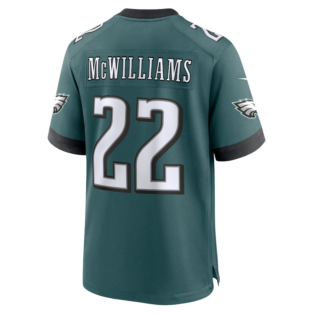 harde P.Eagles #22 Mac McWilliams Midnight Green Team Game Jersey