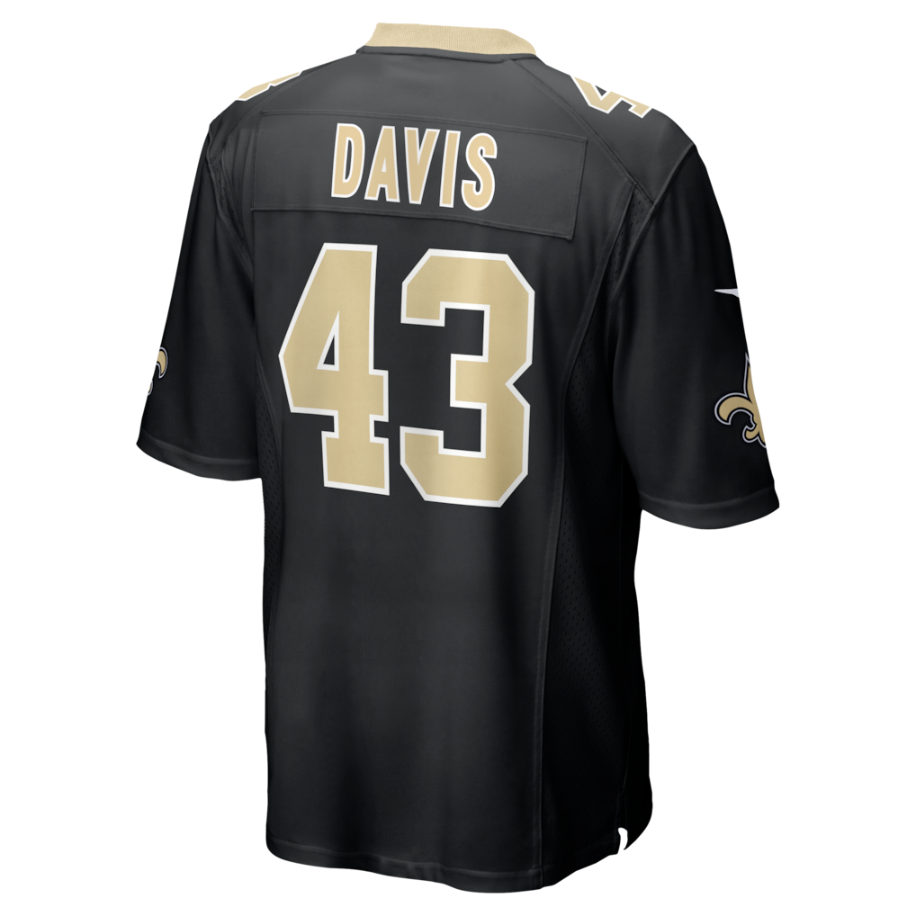 harde NO.Saints #43 Michael Davis Black Team Game Jersey