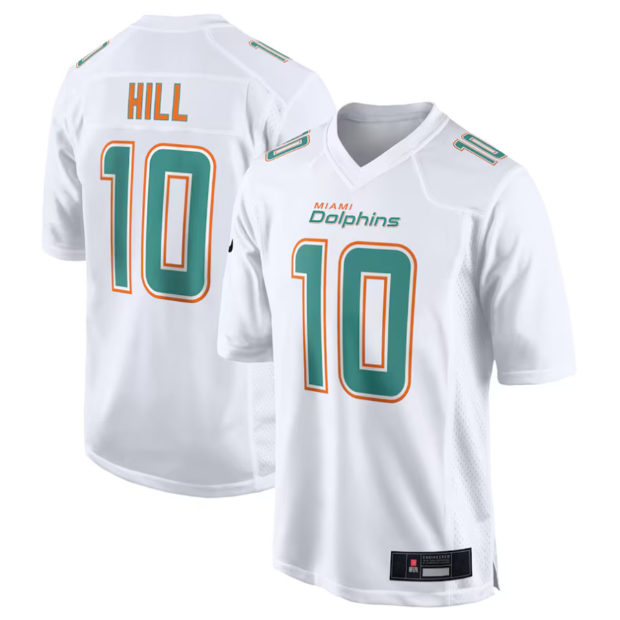 harde #10 Tyreek Hill Player M.Dolphins White Fashion Game Stitched Jerseys