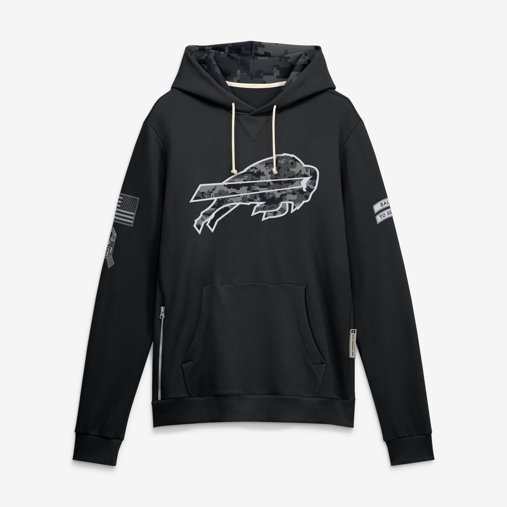 harde B.Bills Black 2026 Salute to Service Sideline Dri-FIT Pullover Hoodie Jerseys