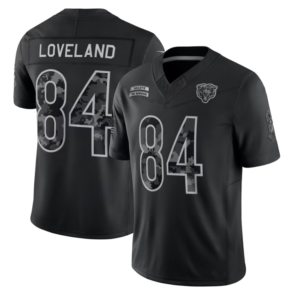 harde C.Bears #84 Colston Loveland Player Black Limited 2026 Salute to Service Home Game Stitched Jerseys