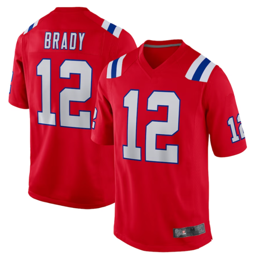 harde NE.Patriots #12 Tom Brady Player Red Game Stitched Jerseys