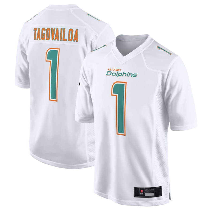harde #1 Tua Tagovailoa Player M.Dolphins White Fashion Game Stitched Jerseys