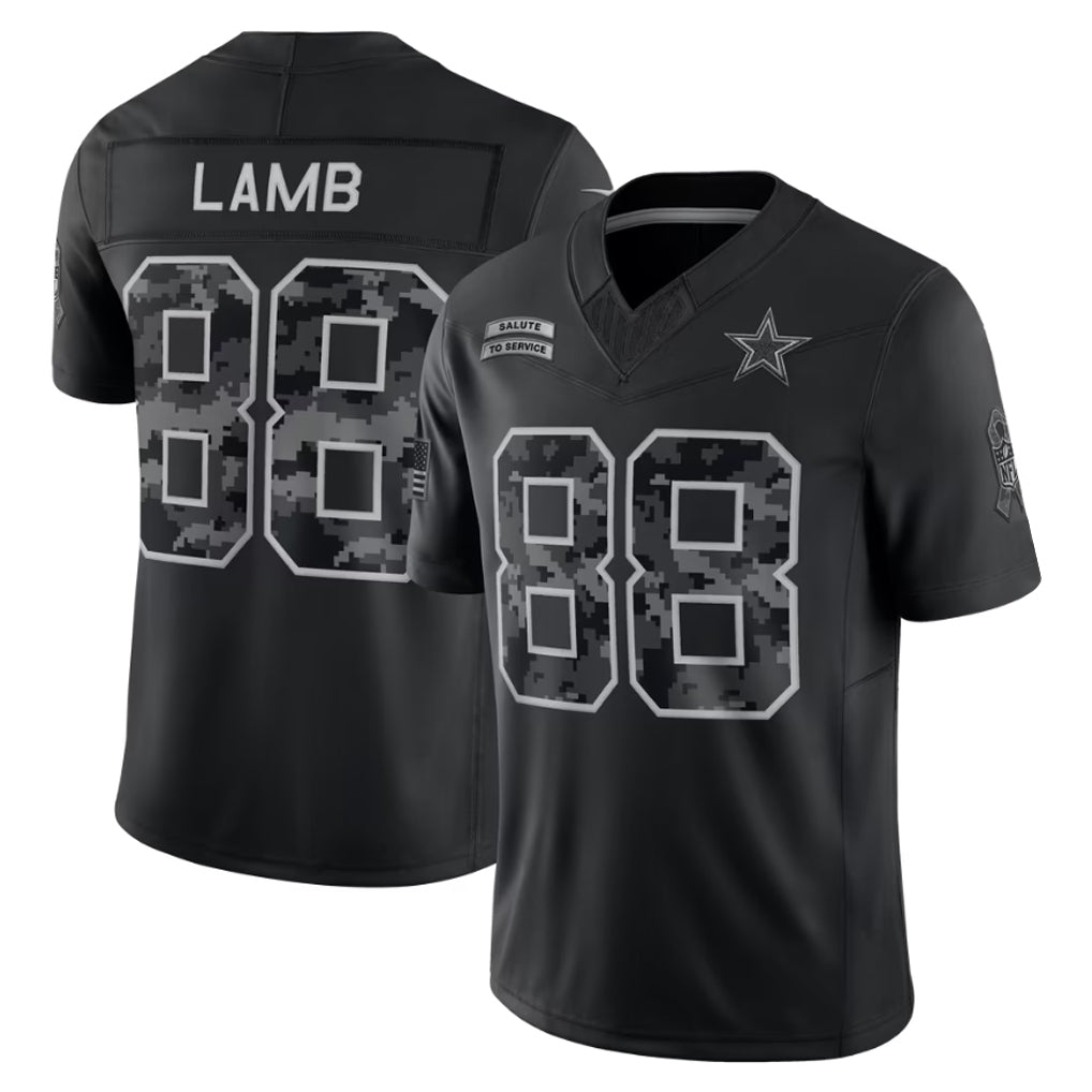 harde D.Cowboys #88 CeeDee Lamb Player Black Limited 2026 Salute to Service Home Game Stitched Jerseys