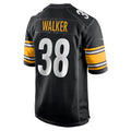 harde P.Steelers #38 Mykal Walker Black Team Game Jersey