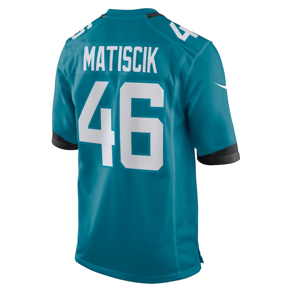 harde J.Jaguars #46 Ross Matiscik Teal Game Jersey