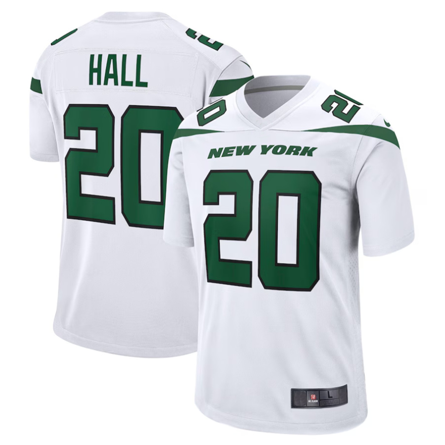harde #20 Breece Hall Player NY.Jets White Away Game Stitched Jerseys
