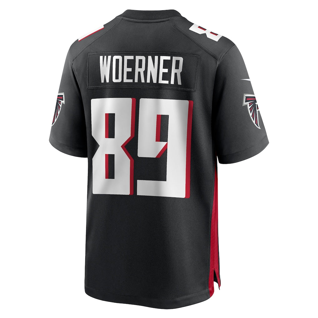 harde A.Falcons #89 Charlie Woerner Black Team Game Jersey