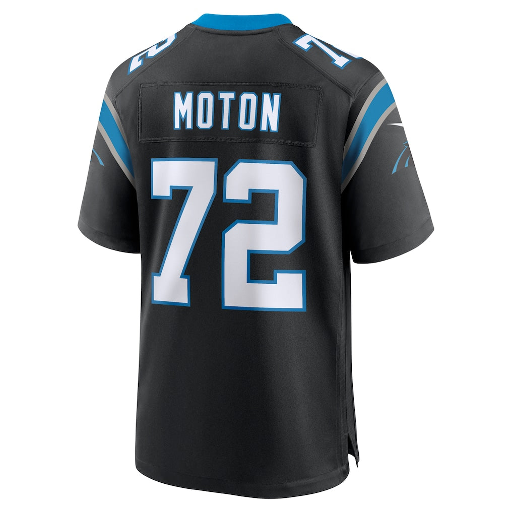 harde C.Panthers #72 Taylor Moton Black Team Game Jersey