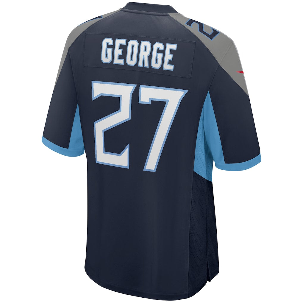 harde T.Titans #27 Eddie George Navy Game Retired Player Jersey