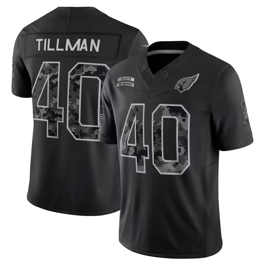 harde A.Cardinals #40 Pat Tillman Player Black Limited 2026 Salute to Service Home Game Stitched Jerseys