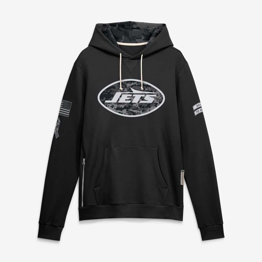 harde NY.Jets Black 2026 Salute to Service Sideline Dri-FIT Pullover Hoodie Jerseys