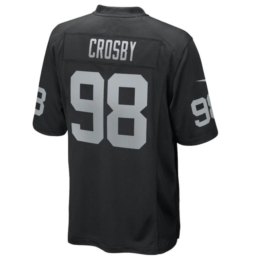 harde LV.Raiders #98 Maxx Crosby Black Game Jersey American Stitched Jerseys
