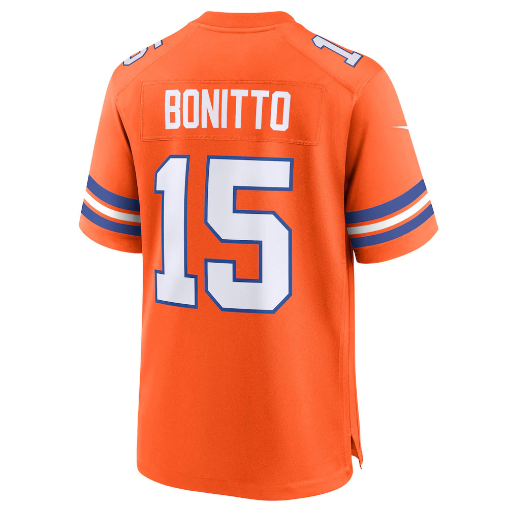 harde D.Broncos #15 Nik Bonitto Player Orange Collection Throwback Game Stitched Jerseys