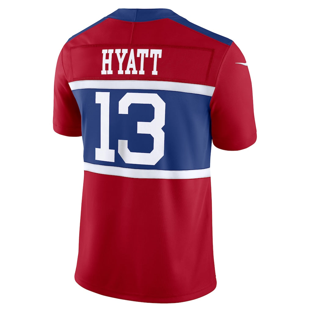 harde NY.Giants #13 Jalin Hyatt Century Red Alternate Vapor F.U.S.E. Limited Jersey