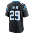 harde C.Panthers #29 Akayleb Evans Black Team Game Jersey