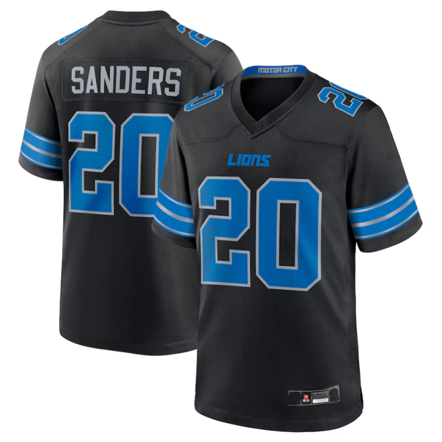 harde D.Lions #20 Barry Sanders Player Black Game Stitched Jerseys