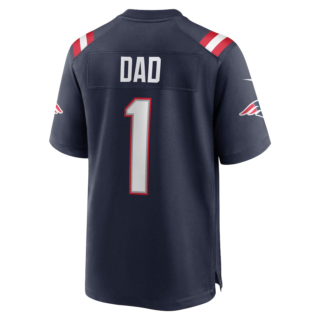 harde NE.Patriots #1 Dad Navy Game Jersey