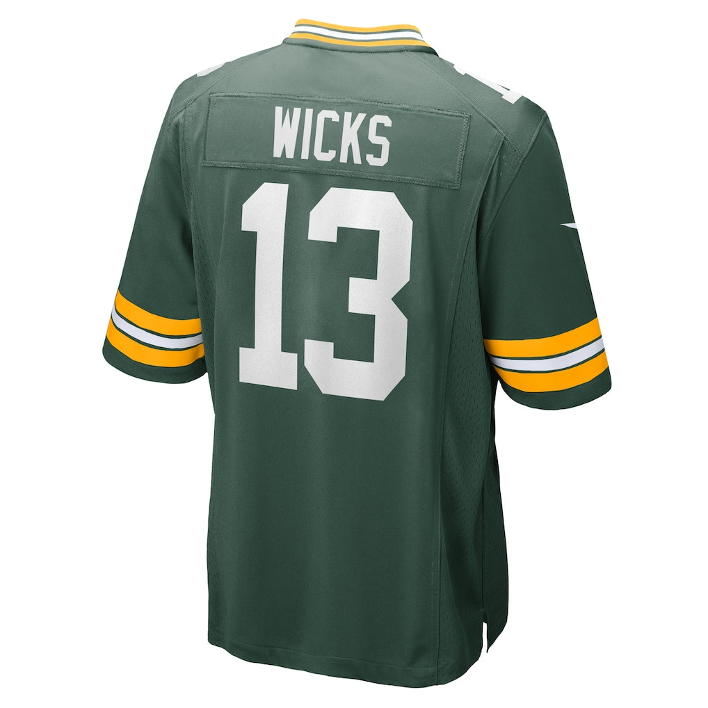 harde GB.Packers #13 Dontayvion Wicks Green Game Jersey