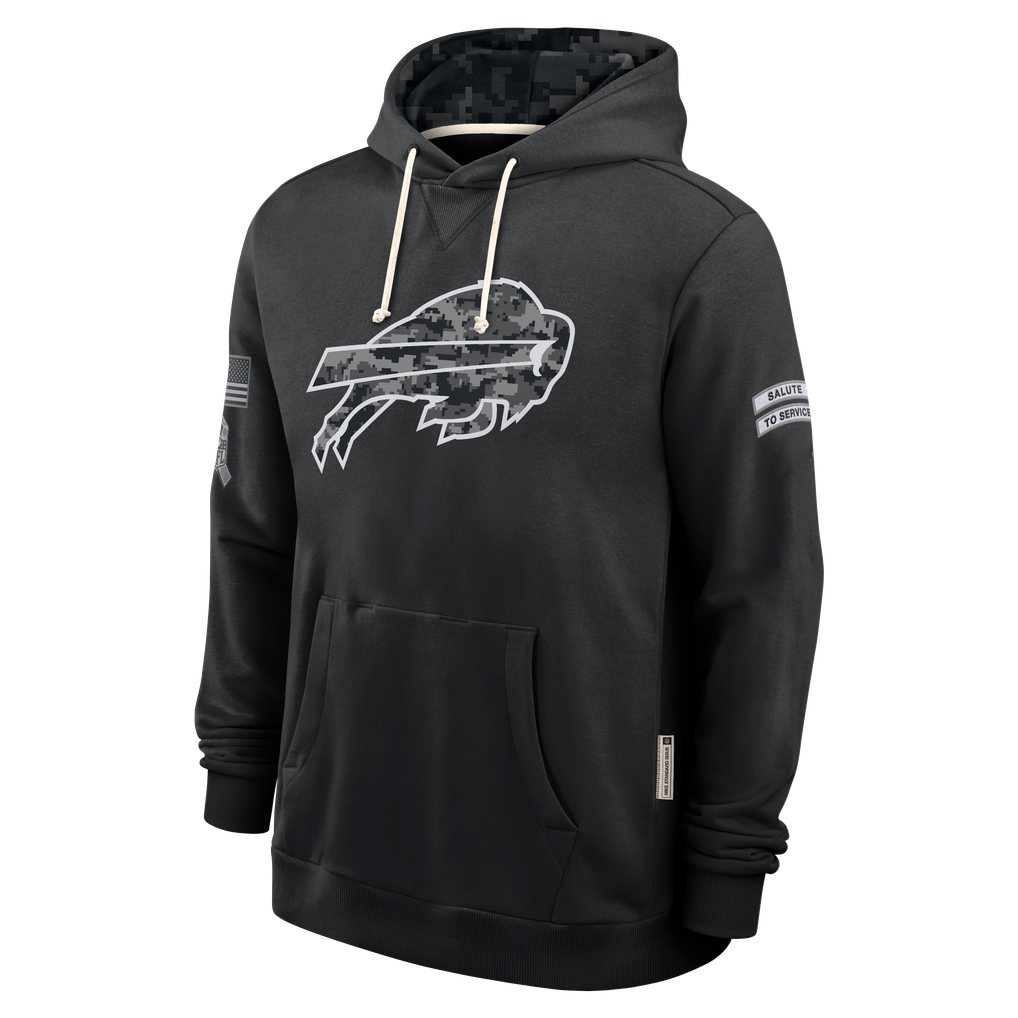 harde B.Bills Black 2026 Salute to Service Sideline Dri-FIT Pullover Hoodie Jerseys