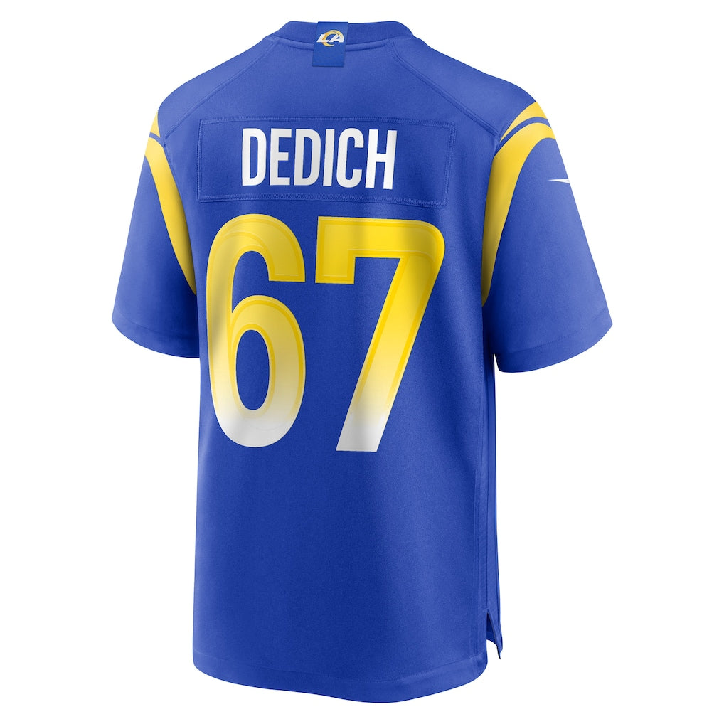 harde LA.Rams #67 Justin Dedich Royal Game Jersey