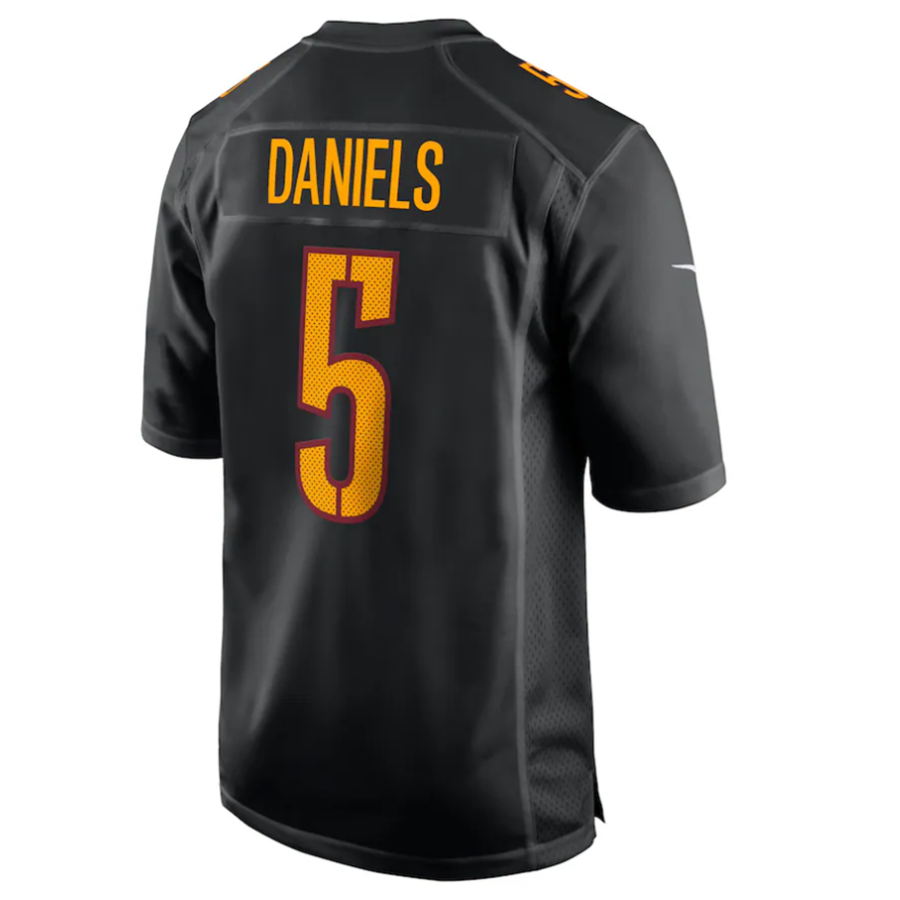 harde #5 Jayden Daniels Player W.Commanders Carbon Black Fashion Stitched Jersey