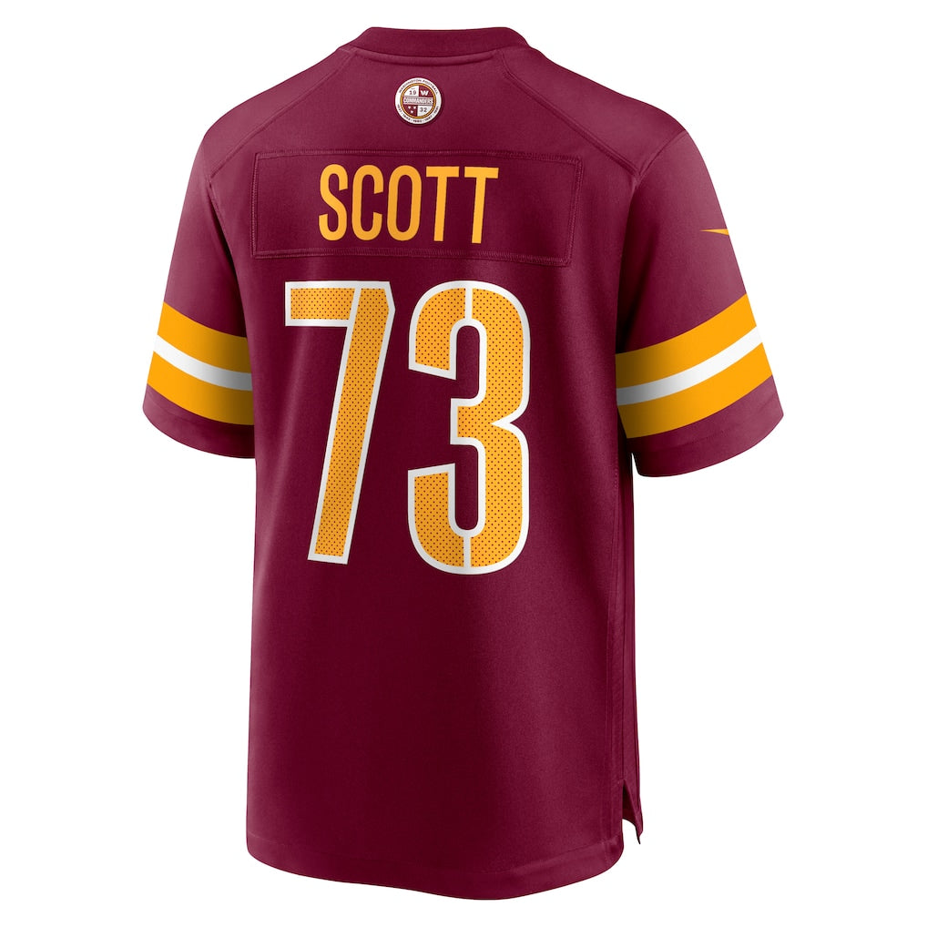harde W.Commanders #73 Trent Scott Burgundy Game Jersey