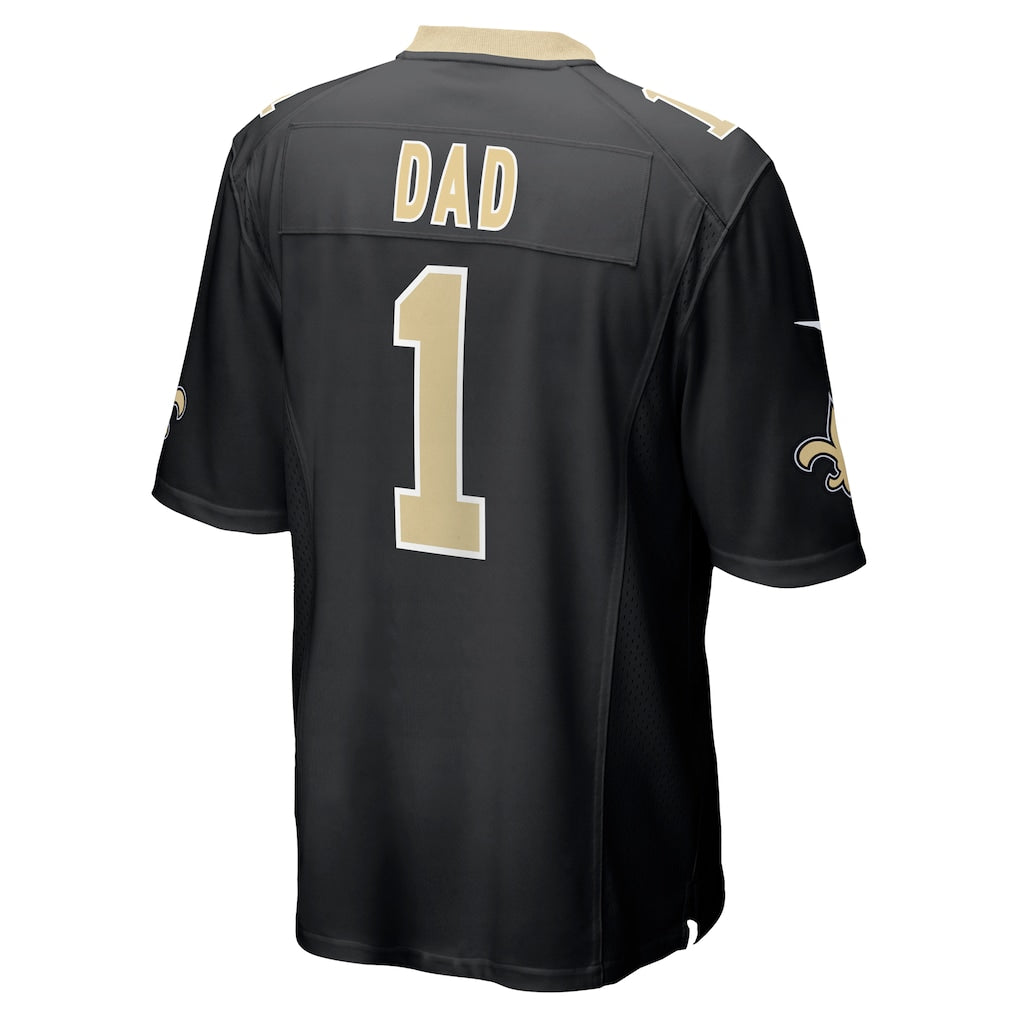 harde NO.Saints #1 Dad Black Game Jersey