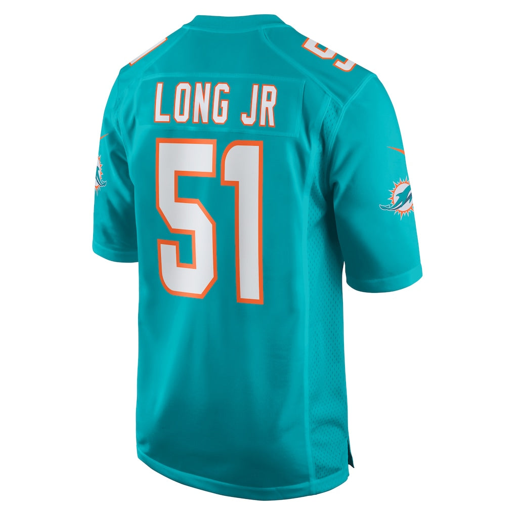 harde M.Dolphins #51 David Long Jr. Aqua Game Jersey