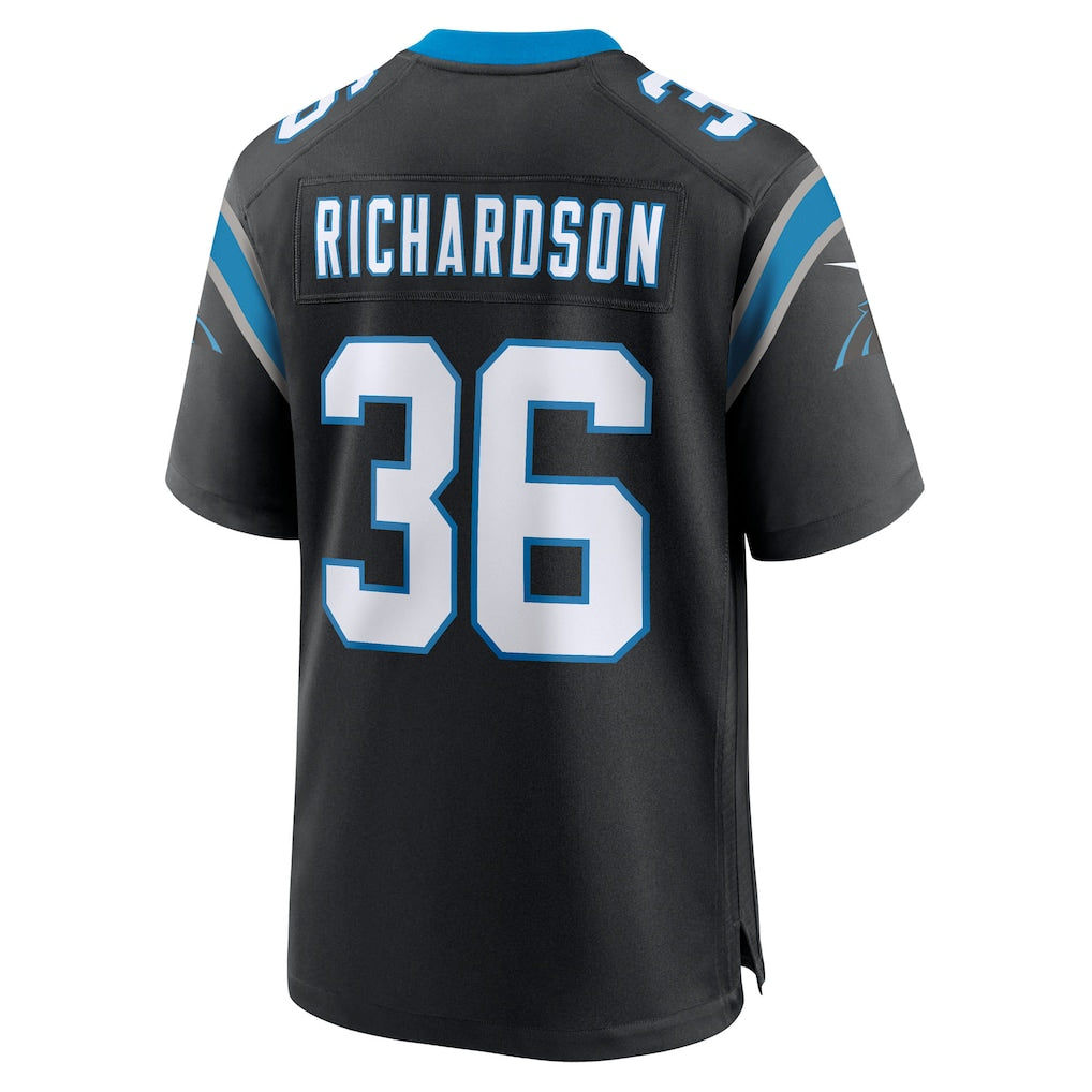 harde C.Panthers #36 Demani Richardson Black Team Game Jersey