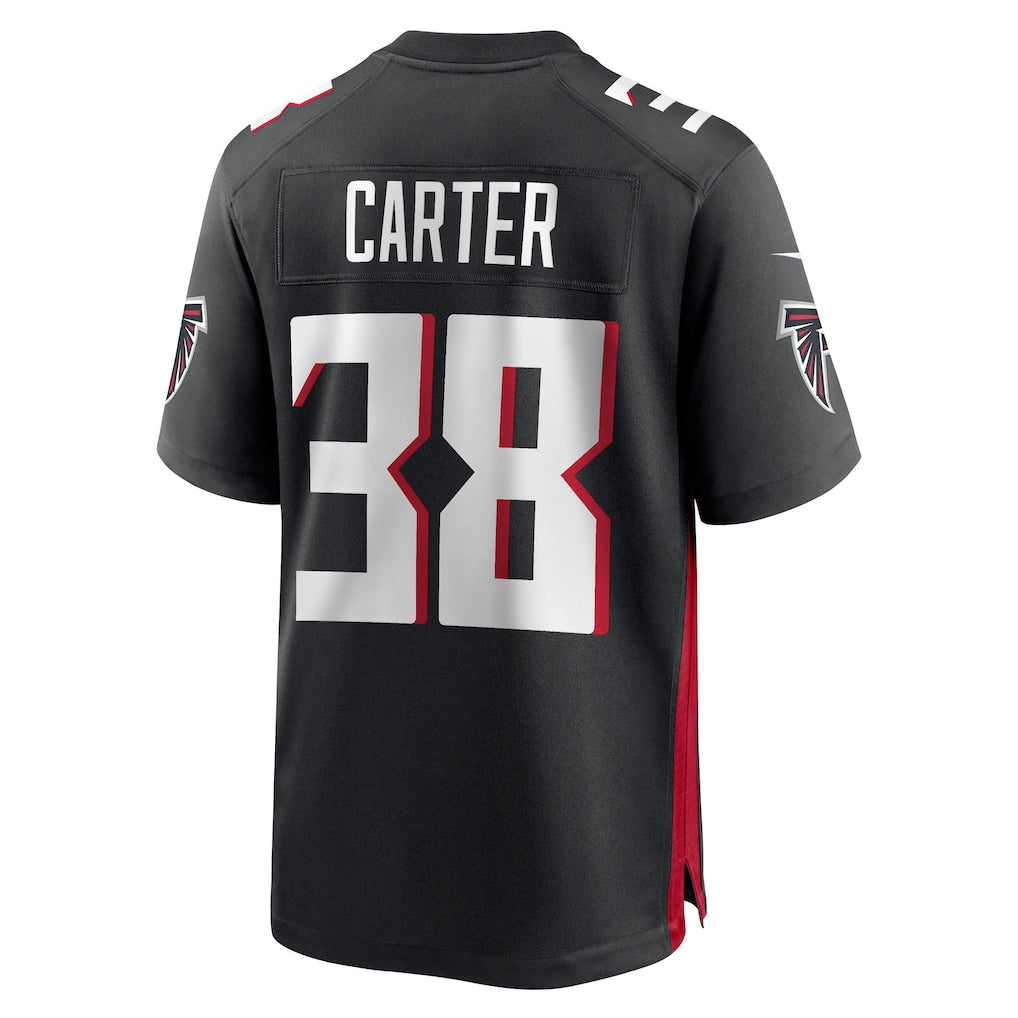 harde A.Falcons #38 Nathan Carter Black Team Game Jersey