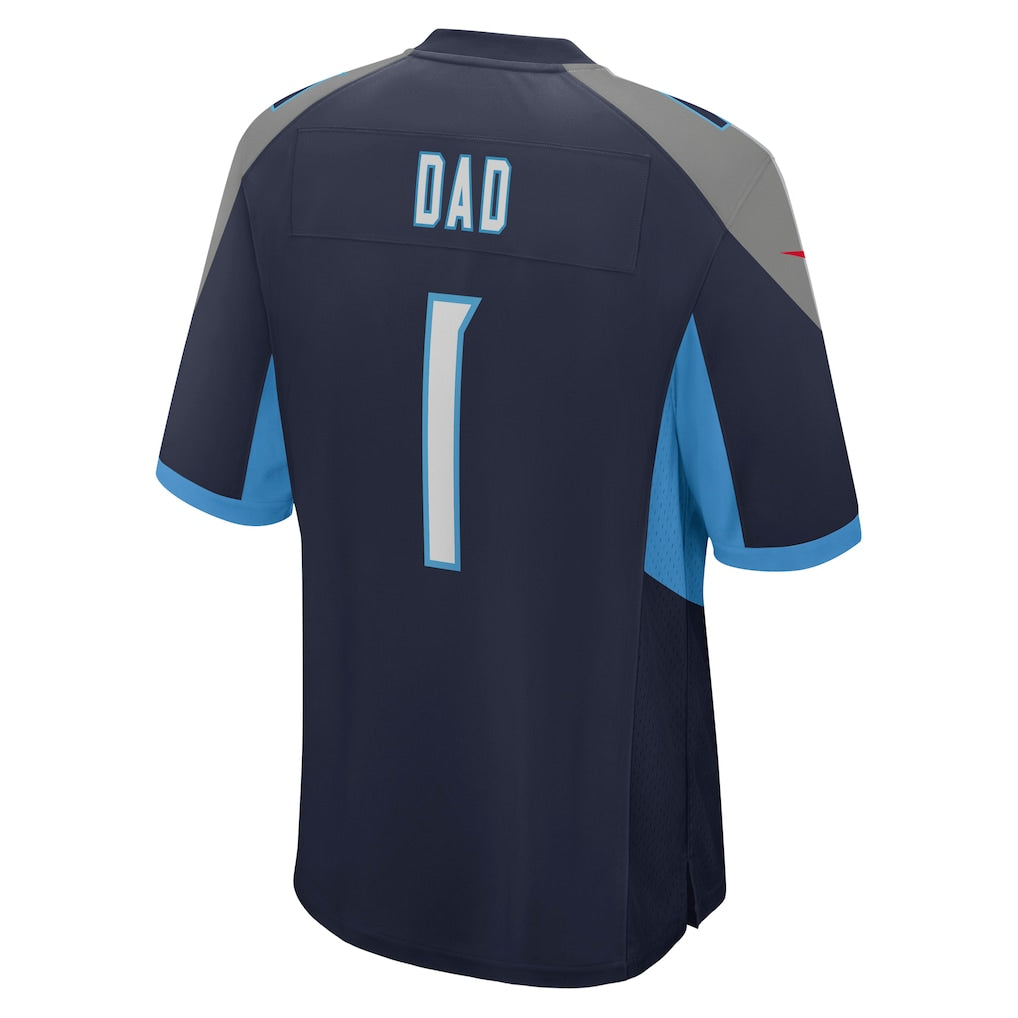 harde T.Titans #1 Dad Navy Game Jersey