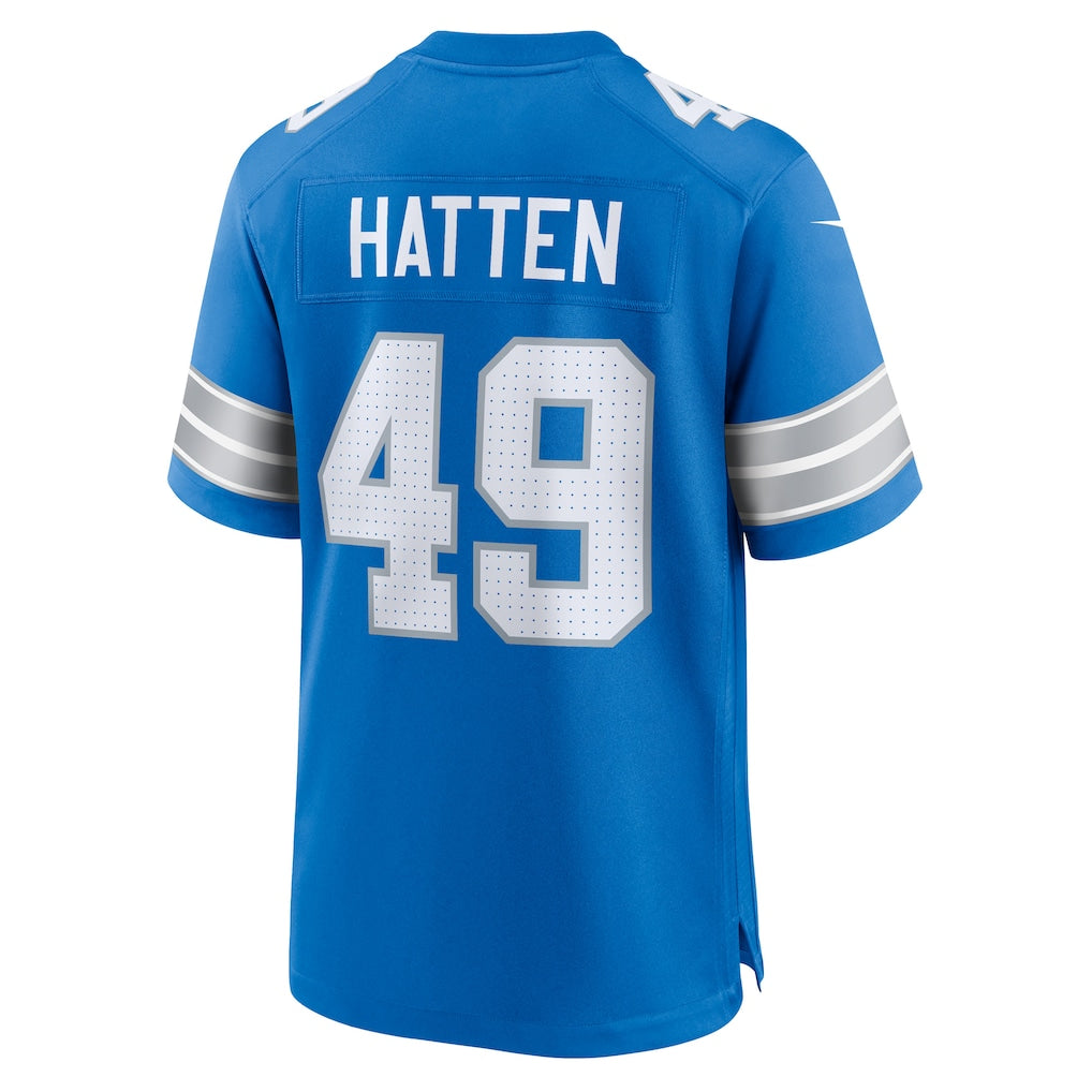 harde D.Lions #49 Hogan Hatten Blue Game Jersey