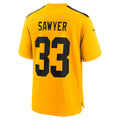 harde P.Steelers #33 Jack Sawyer Gold Alternate Game Jersey