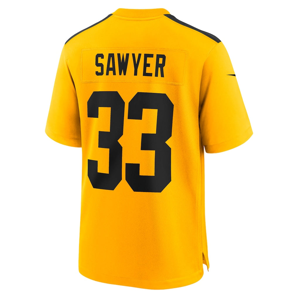 harde P.Steelers #33 Jack Sawyer Gold Alternate Game Jersey