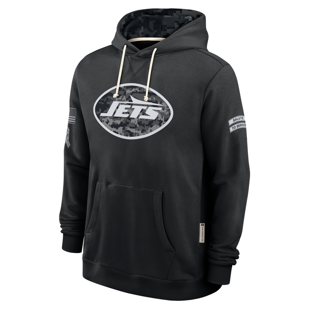 harde NY.Jets Black 2026 Salute to Service Sideline Dri-FIT Pullover Hoodie Jerseys