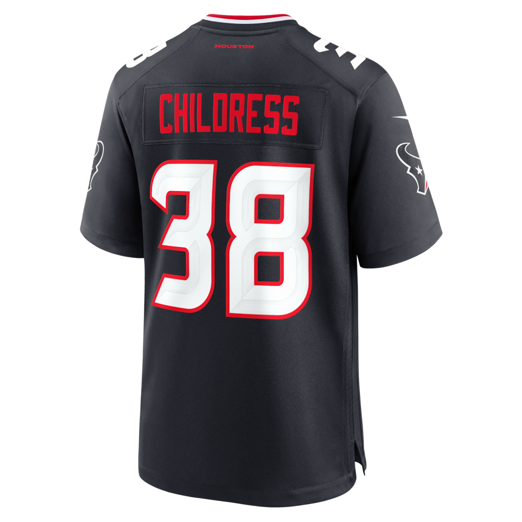 harde H.Texans #38 Zion Childress Navy Team Game Jersey