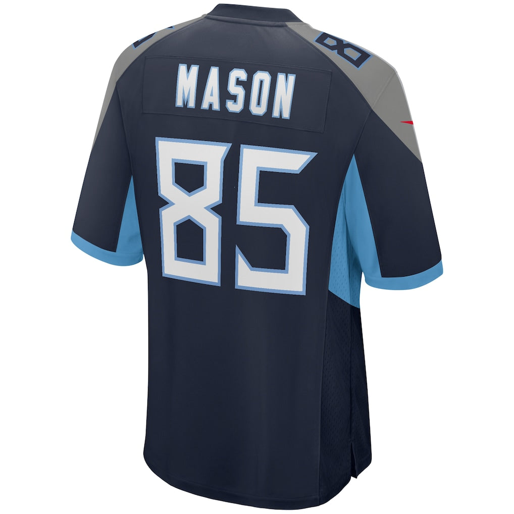 harde T.Titans #85 Derrick Mason Navy Game Retired Player Jersey