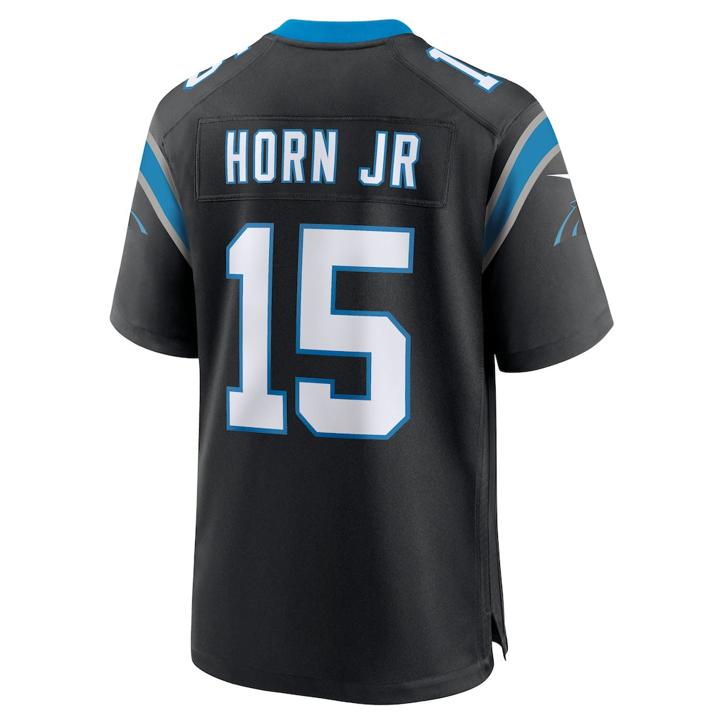 harde C.Panthers #15 Jimmy Horn Jr Black Team Game Jersey
