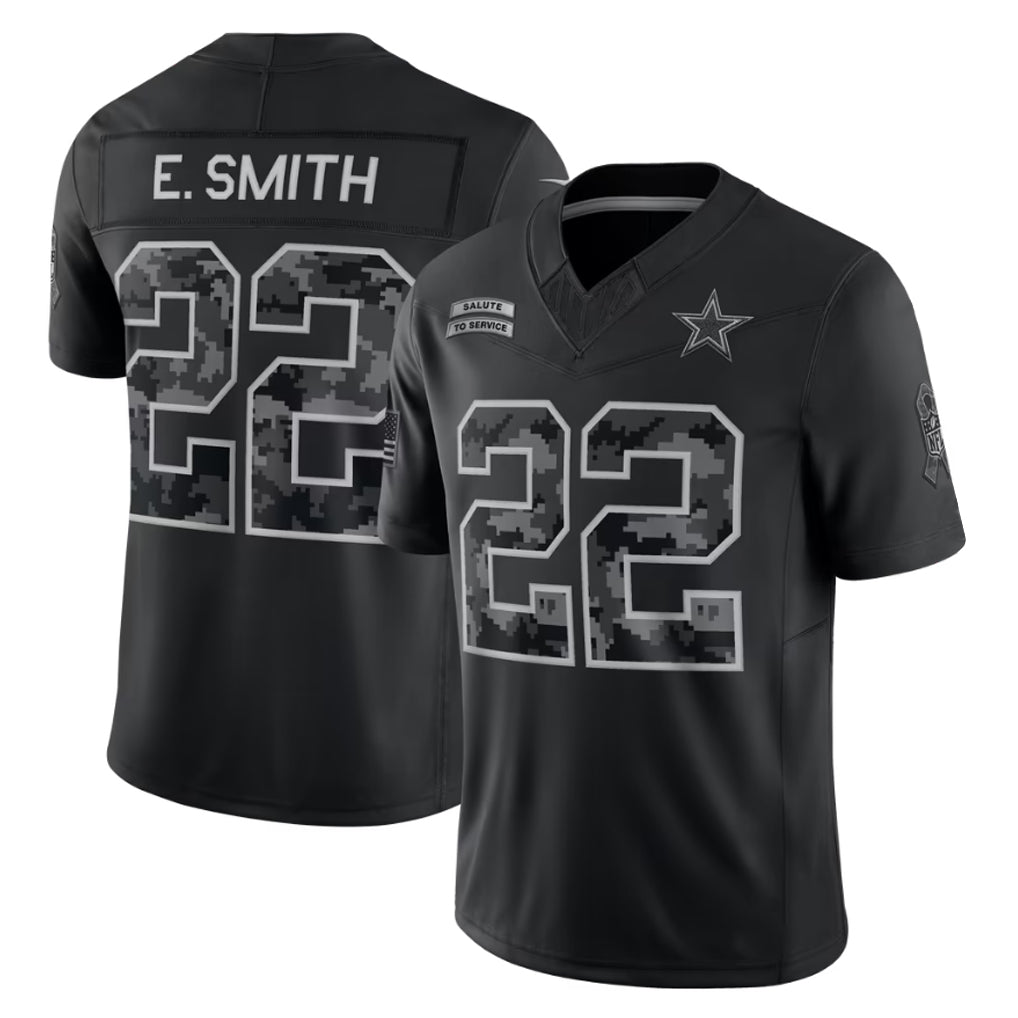 harde D.Cowboys #22 Emmitt Smith Player Black Limited 2026 Salute to Service Home Game Stitched Jerseys