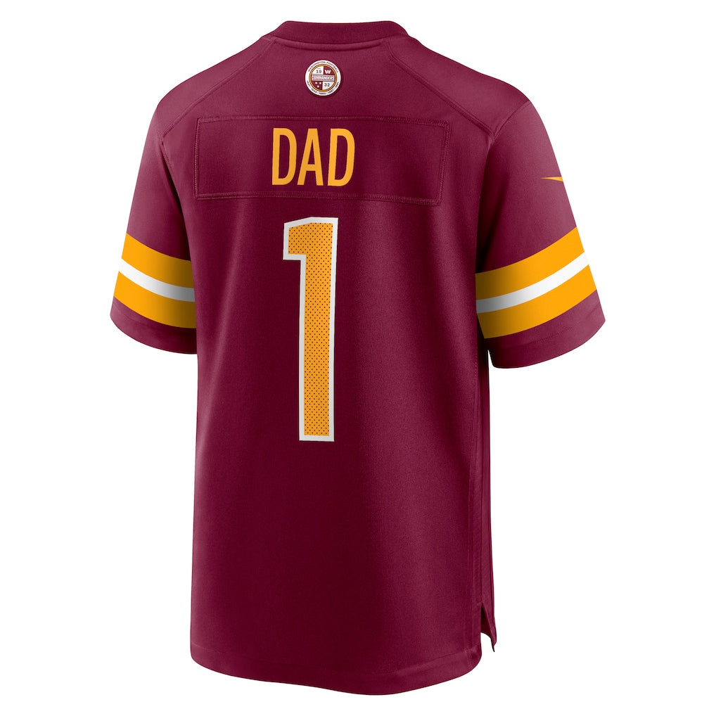 harde W.Commanders #1 Dad Burgundy Game Jersey