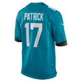 harde J.Jaguars #17 Tim Patrick Teal Team Game Jersey