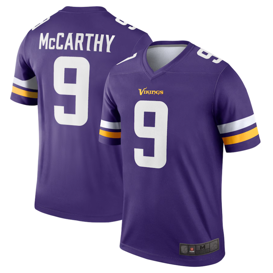 harde #9 J.J. McCarthy Player MN.Vikings Purple Alternate Legend Stitched Jerseys