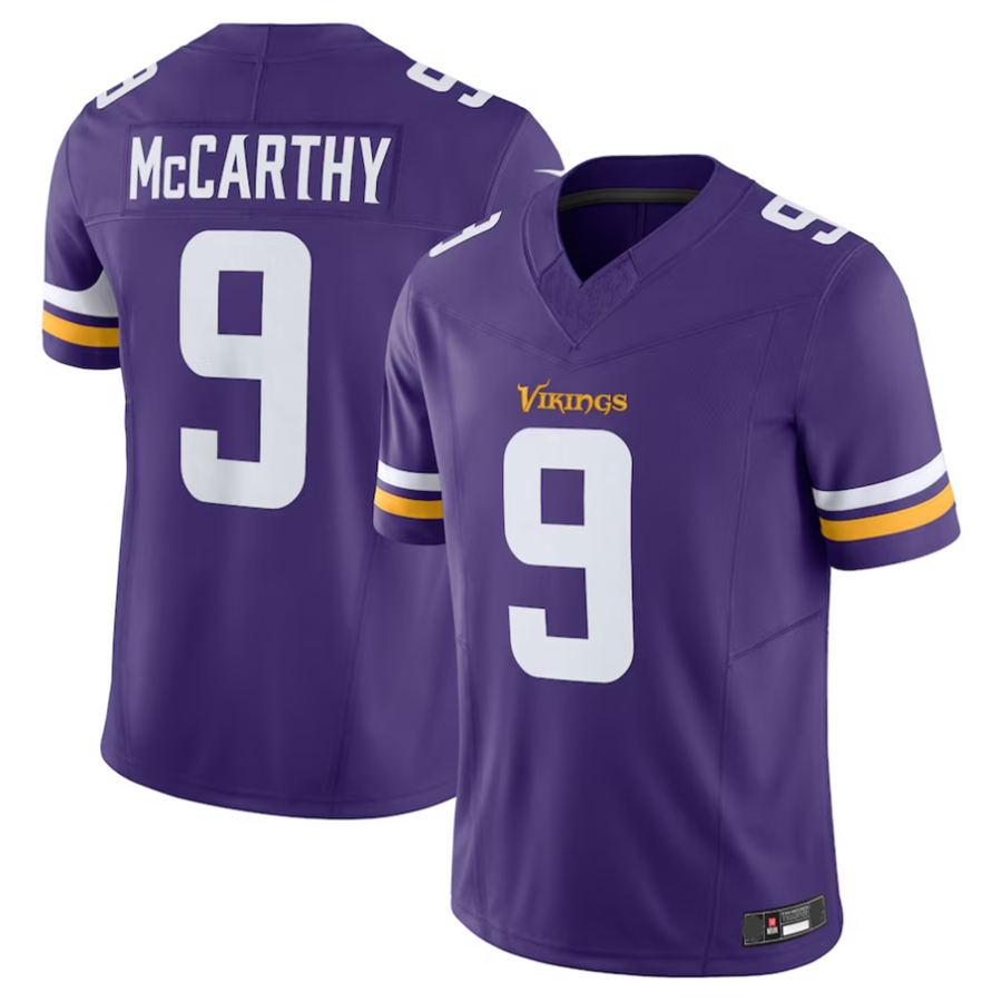 harde #9 J.J. McCarthy Player MN.Vikings Purple Vapor F.U.S.E. Limited Stitched Jerseys