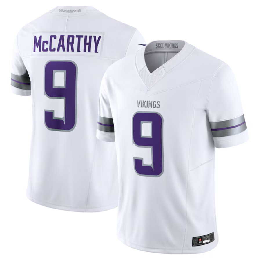 harde #9 J.J. McCarthy Player MN.Vikings White Vapor F.U.S.E. Limited Stitched Jerseys