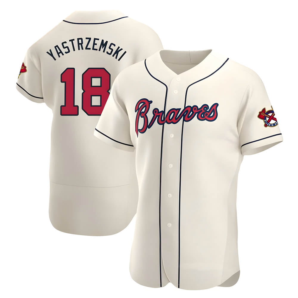 harde A.Braves #18 Mike Yastrzemski player Cream Authentic Alternate Stitched Jerseys