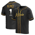 harde A.Braves #1 Ozzie Albies Player Gold Replica Black en Alternate Stitched Jerseys