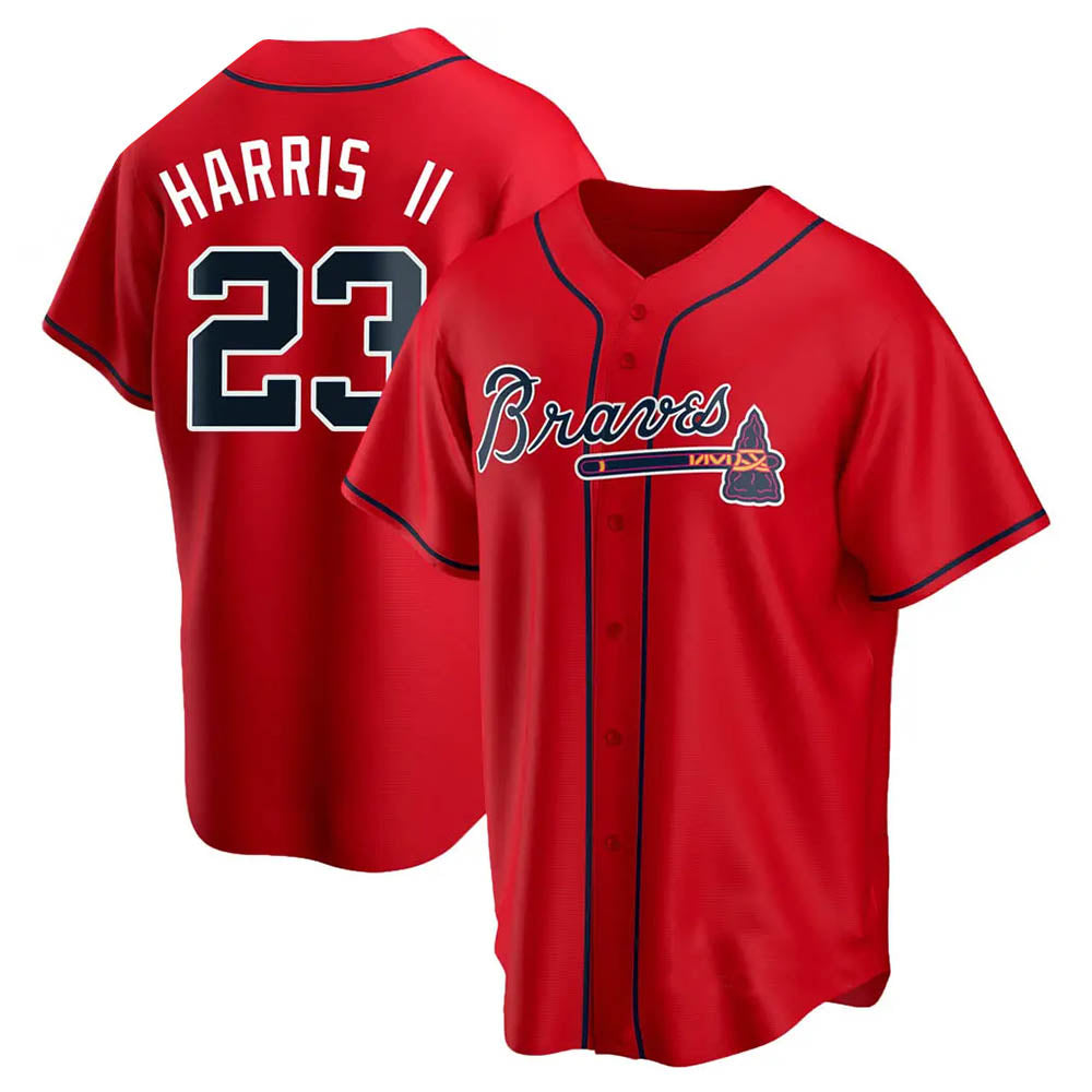 harde A.Braves #23 Michael Harris II player Red Replica Alternate Stitched Jerseys